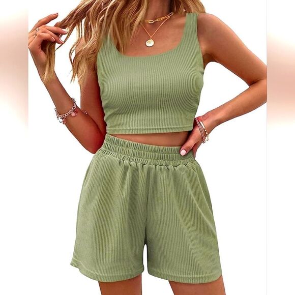 Ladies Casual two piece short set sz X-Large - Picture 1 of 5